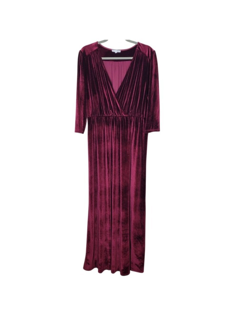 Baltic Born Red Burgundy Velvet Velour Surplice Maxi Dress XXXL Gothic Witchy